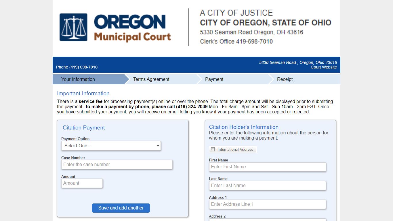 Pay Tickets Online - Oregon, Ohio, Oregon Municipal Court